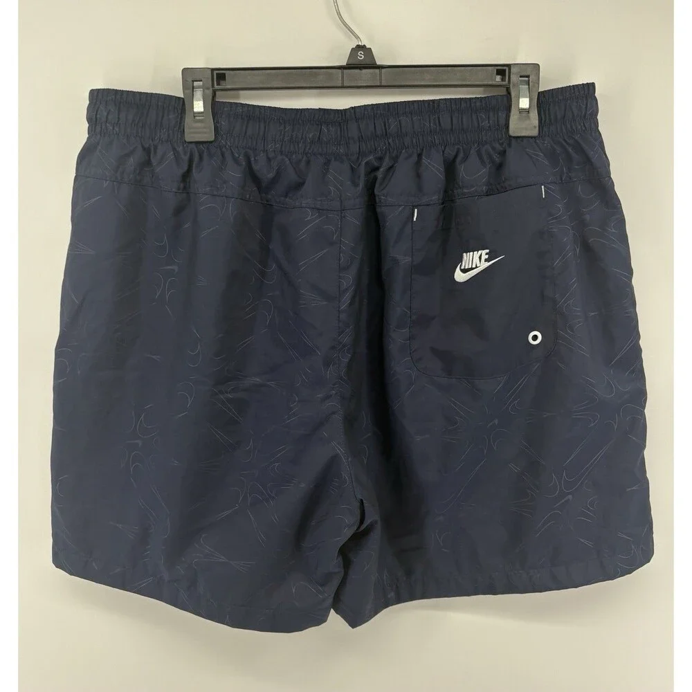 Nike Swim Trunks Men’s XL Navy Blue Embroidered Swoosh Mesh Lined board Shorts